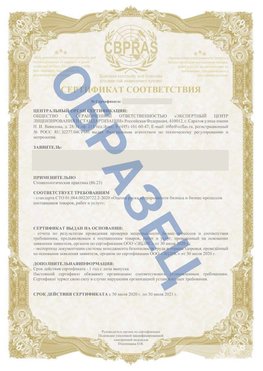 Образец Сертификат СТО 01.064.00220722.2-2020 Егорлыкская Сертификат СТО 01.064.00220722.2-2020 